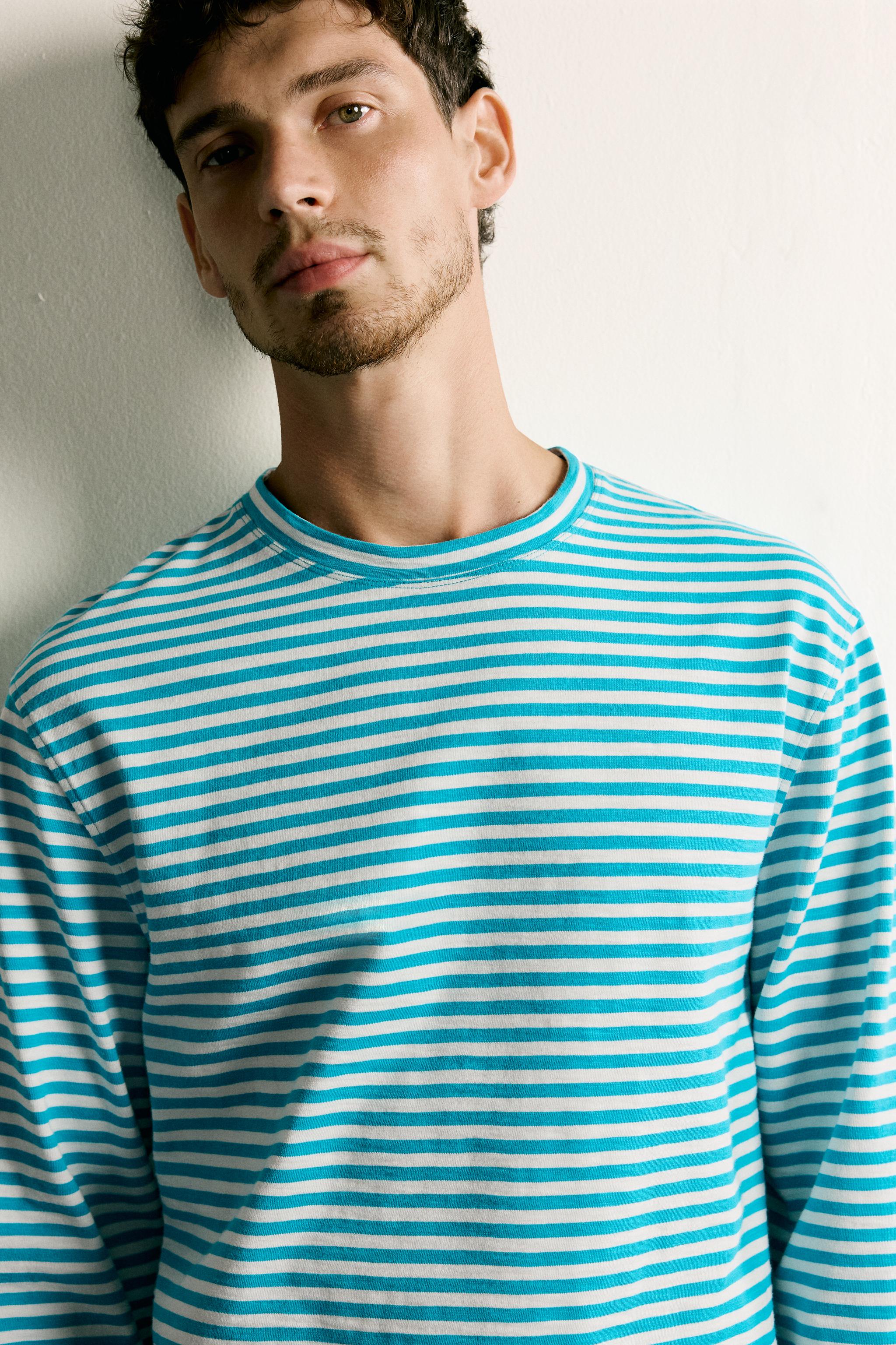 SLUB STRIPE JACQUARD REGULAR FIT T-SHIRT